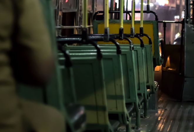 Empty bus interior