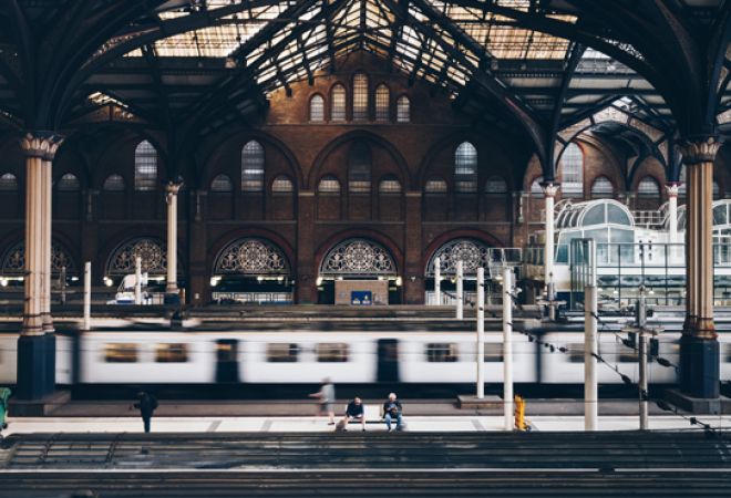 Empty train platform