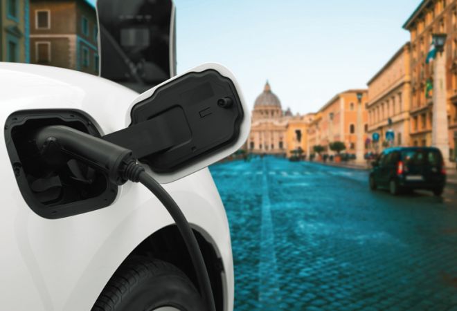 Electric vehicle, European city