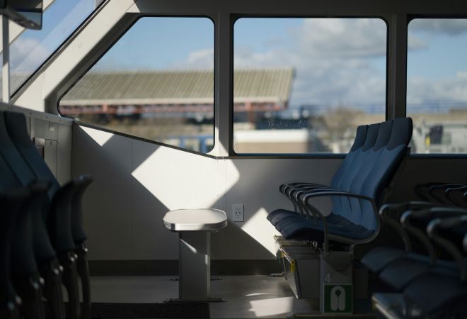 Inside a train